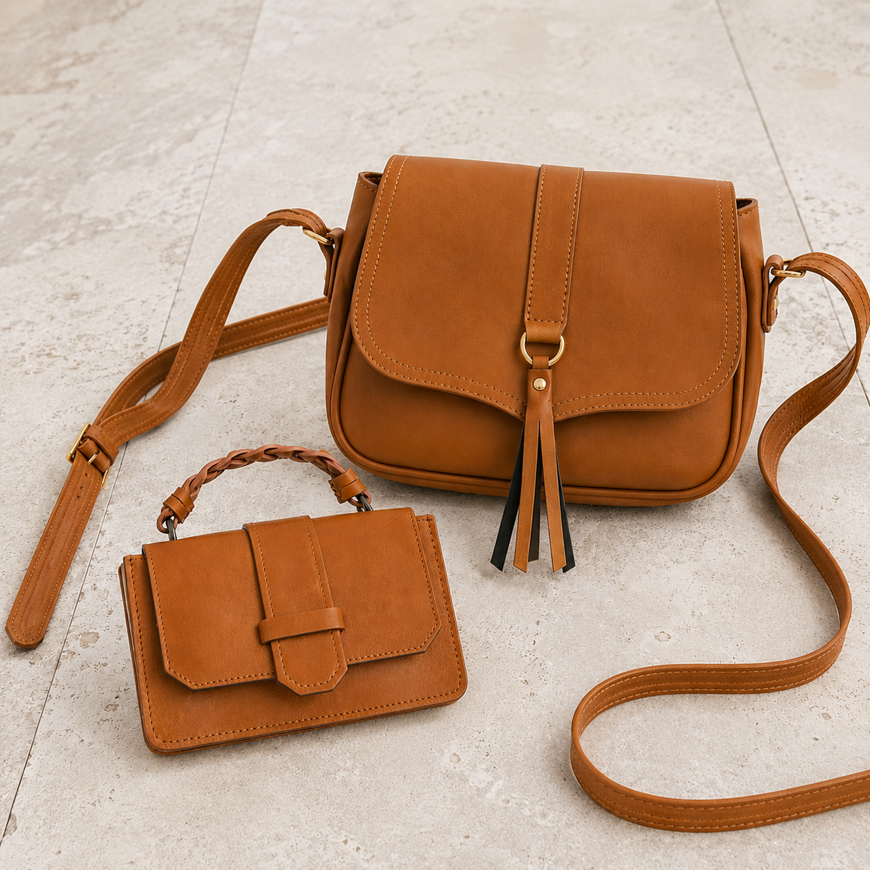 Bolso + Cartera de Cuero - Kit Lanzamiento Exclusivo 2026 - (Con 82% de Descuento HOY!)